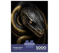 Rompecabezas para Adolescentes De 1000 Piezas Black and Gold Snake Rompecabezas para Adultos Juego Práctico Una Obra De Arte Cumpleaños 38x26cm/1000pcs