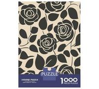 Rompecabezas para Adolescentes De 1000 Piezas Black and White Rose Mid Century Rompecabezas para Adultos Juguetes Antiestrés Regalo De Cumpleaños para Cumpleaños, Navidad 70x50cm/1000pcs