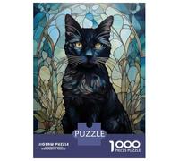 Rompecabezas para Adolescentes De 1000 Piezas Black Cat Kintsugi Art Rompecabezas para Adultos Juegos Divertidos Una Obra De Arte Regalos De Cumpleaños Y Únicos 52x38cm/1000pcs