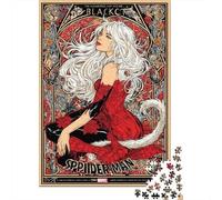 Rompecabezas para Adolescentes De 1000 Piezas Black Cat Marvel Poster Rompecabezas para Adultos Juegos Relajantes para La Diversión Familiar 52x38cm/1000pcs
