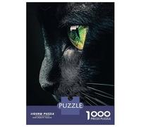 Rompecabezas para Adolescentes De 1000 Piezas Black Cat with Green Eyes Rompecabezas para Adultos Juegos Familiares Análisis Y Lógica Cumpleaños Y Navidad 70x50cm/1000pcs