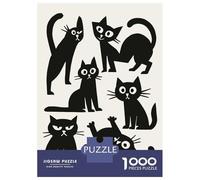 Rompecabezas para Adolescentes De 1000 Piezas Black Cats Illustration Rompecabezas para Adultos Juego De Ingenio Una Obra De Arte Actividades Divertidas En Casa 38x26cm/1000pcs