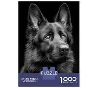 Rompecabezas para Adolescentes De 1000 Piezas Black German Shepherd Portrait Rompecabezas para Adultos Juegos Divertidos Decoración De Pared 38x26cm/1000pcs