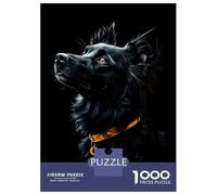 Rompecabezas para Adolescentes De 1000 Piezas Black & Gold Australian Shepherd Rompecabezas Juegos Familiares Decoración Perfecta Cumpleaños Y Navidad 70x50cm/1000pcs