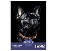Rompecabezas para Adolescentes De 1000 Piezas Black & Gold French Bulldog Rompecabezas para Adultos Juguetes Antiestrés Regalo De Cumpleaños Cumpleaños 38x26cm/1000pcs