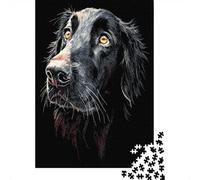 Rompecabezas para Adolescentes De 1000 Piezas Black Labrador Retriever Dog Rompecabezas para Adultos Juego De Ingenio Decoración De Pared Regalos para Reducir El Estrés 52x38cm/1000pcs
