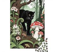 Rompecabezas para Adolescentes De 1000 Piezas Black Panther in Enchanted Forest Rompecabezas para Adultos Juguetes Antiestrés Decoración De Pared Interacción Entre Padres E Hijos 70x50cm/1000pcs