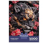 Rompecabezas para Adolescentes De 1000 Piezas Black Panther with Gold Accents Rompecabezas para Adultos Juguetes Antiestrés Regalo De Cumpleaños para Cumpleaños, Navidad 52x38cm/1000pcs