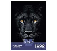 Rompecabezas para Adolescentes De 1000 Piezas Black Panther with Golden Eyes Rompecabezas Juego De Ingenio Análisis Y Lógica Actividades Divertidas En Casa 70x50cm/1000pcs
