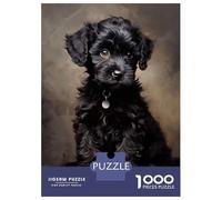 Rompecabezas para Adolescentes De 1000 Piezas Black Poodle Puppy Rompecabezas para Adultos Juego Práctico Una Obra De Arte Cumpleaños 70x50cm/1000pcs