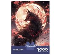 Rompecabezas para Adolescentes De 1000 Piezas Black Sakura Kitsune Rompecabezas para Adultos Juegos Divertidos Mejora La Memoria Oferta como Regalo para Toda La Familia 52x38cm/1000pcs