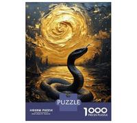 Rompecabezas para Adolescentes De 1000 Piezas Black Snake in Golden Water Rompecabezas para Adultos Juegos Relajantes Regalos para Mujeres Ayuda A Ejercitar El Cerebro 70x50cm/1000pcs