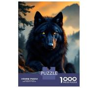 Rompecabezas para Adolescentes De 1000 Piezas Black Wolf at Sunset Rompecabezas para Adultos Juguetes De Bricolaje Análisis Y Lógica Regalo De Cumpleaños, Regalos, 70x50cm/1000pcs