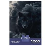 Rompecabezas para Adolescentes De 1000 Piezas Black Wolf in Smoky Atmosphere Rompecabezas para Adultos Juego Práctico Una Obra De Arte Cumpleaños 70x50cm/1000pcs