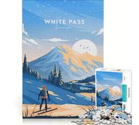 Rompecabezas para Adolescentes de 1000 Piezas, Blanco, PassWashington, Juego Imposible, Regalo de cumpleaños, con póster y Hoja de Preguntas a Juego 50x75cm