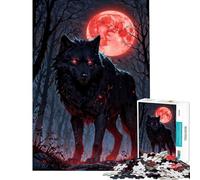 Rompecabezas para Adolescentes de 1000 Piezas Blood Moon Hunter︰ Black Wolf Un desafío Educativo Divertido y entretenido Juegos relajantes para Mayores de 14 años Juego de Rompecabezas Disponible