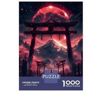 Rompecabezas para Adolescentes De 1000 Piezas Blood Moon Torii Gate Rompecabezas para Adultos Juguetes Antiestrés Arte De Pared Regalos De Cumpleaños Y Únicos 38x26cm/1000pcs