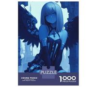 Rompecabezas para Adolescentes De 1000 Piezas Blue Angel with Wings Anime Girl Rompecabezas para Adultos Juguetes Antiestrés Regalo De Cumpleaños Cumpleaños 70x50cm/1000pcs