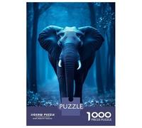 Rompecabezas para Adolescentes De 1000 Piezas Blue Elephant in Forest Rompecabezas para Adultos Juego De Ingenio Aliviador del Estrés 52x38cm/1000pcs