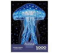 Rompecabezas para Adolescentes De 1000 Piezas Blue Glow Jellyfish Poster Rompecabezas para Adultos Juegos Familiares Desafío Difícil Regalos De Cumpleaños Y Únicos 52x38cm/1000pcs