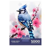 Rompecabezas para Adolescentes De 1000 Piezas Blue Jay Cherry Blossom Rompecabezas para Adultos Juguetes Antiestrés Regalo De Cumpleaños Cumpleaños 52x38cm/1000pcs