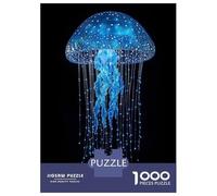 Rompecabezas para Adolescentes De 1000 Piezas Blue Jellyfish Tentacles Rompecabezas para Adultos Juegos Familiares Alivia El Estrés Regalos De Cumpleaños Y Únicos 38x26cm/1000pcs