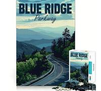 Rompecabezas para Adolescentes de 1000 Piezas Blue Ridge Parkway Exact Edge Art,Juego Divertido y Relajante,Regalo navideño Tranquilo 50x75cm