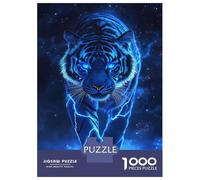 Rompecabezas para Adolescentes De 1000 Piezas Blue Tiger's Glow Rompecabezas para Adultos Juego De Ingenio para Mejorar La Memoria Actividades Divertidas En Casa 38x26cm/1000pcs