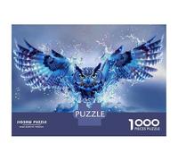 Rompecabezas para Adolescentes De 1000 Piezas Blue Water Owl Art Print Rompecabezas para Adultos Juego Práctico Decoración Perfecta Regalos Y Cumpleaños Únicos 52x38cm/1000pcs