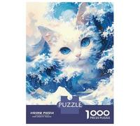 Rompecabezas para Adolescentes De 1000 Piezas Blue Wave Cat Rompecabezas para Adultos Juguete Decoración De Pared Decoración del Hogar Juego Desafiante Regalos 70x50cm/1000pcs