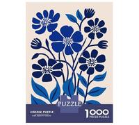 Rompecabezas para Adolescentes De 1000 Piezas Blue Wild Flowers Rompecabezas para Adultos Juguetes Antiestrés Regalo De Cumpleaños Cumpleaños 38x26cm/1000pcs