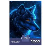 Rompecabezas para Adolescentes De 1000 Piezas Blue Wolf Glow Rompecabezas para Adultos Juegos Relajantes Regalo De Cumpleaños Diversión En Casa Actividades, 52x38cm/1000pcs