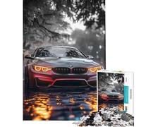 Rompecabezas para Adolescentes de 1000 Piezas BMW M Gris Neón Que Brilla bajo la Lluvia Juego Educativo desafío Juguete Juegos relajantes diversión Familiar Regalo de cumpleaños (tamaño 50x75cm)