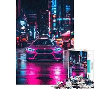 Rompecabezas para adolescentes de 1000 piezas BMW rosa en Neon City Divertidas actividades en casa Un desafío difícil Juguetes antiestrés para mayores de 14 años Juego de rompecabezas incluido 38x26cm
