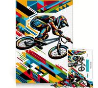Rompecabezas para Adolescentes de 1000 Piezas BMX WPAP,Colorido,Arte Pop,Arte de Borde Premium,Juego de concentración Mental,diversión para el Tiempo Libre,Regalo artístico de Navidad 38x26cm