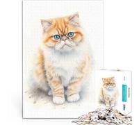 Rompecabezas para Adolescentes de 1000 Piezas Boceto de Gato exótico de Pelo Corto Juegos de relajación Regalo para cumpleaños 38x26cm