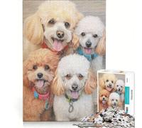 Rompecabezas para Adolescentes de 1000 Piezas Boceto de una Familia de caniches Juego Educativo dificultad Alta Colección de Artistas Bellas Artes 38x26cm