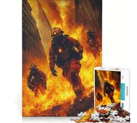 Rompecabezas para Adolescentes de 1000 Piezas: Bomberos en Llamas en la Ciudad, Juegos educativos, Mejora la Memoria, Regalo de cumpleaños, Regalos 38x52cm