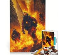 Rompecabezas para Adolescentes de 1000 Piezas: Bomberos en Llamas, Juguetes para armar, interacción Entre Padres e Hijos, cumpleaños y Navidad 38x26cm