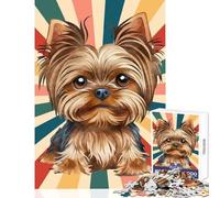 Rompecabezas para Adolescentes de 1000 Piezas Bonito Perro Yorkshire Terrier Juguetes para Hacer tú Mismo Grandes Regalos y Juguetes Juegos Familiares Mejora el Amor en Pareja tamaño 38x26cm