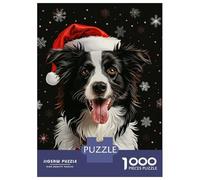 Rompecabezas para Adolescentes De 1000 Piezas Border Collie Christmas Rompecabezas para Adultos Juegos Relajantes Análisis Y Lógica Difícil Y Desafiante 70x50cm/1000pcs