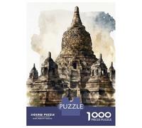 Rompecabezas para Adolescentes De 1000 Piezas Borobudur Temple Painting Rompecabezas Juguetes Antiestrés Corte De Precisión Cumpleaños 52x38cm/1000pcs