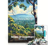 Rompecabezas para Adolescentes de 1000 Piezas Bosque de Chapultepec, Ciudad de México, Juego Imposible, Decoración de Arte para el hogar, Colección de Artistas, Bellas Artes 38x52cm