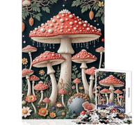 Rompecabezas para Adolescentes de 1000 Piezas Bosque de Setas Juego Educativo de fantasía análisis y lógica Juguetes de decoración para el hogar cumpleaños y Navidad (38x26cm)