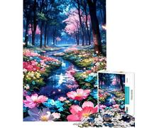 Rompecabezas para Adolescentes de 1000 Piezas Bosque Encantado Arroyo Rompecabezas para Adultos Juegos relajantes Regalo de cumpleaños Difícil y desafiante (Tamaño 38x52cm)