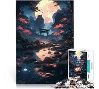 Rompecabezas para Adolescentes de 1000 Piezas Bosque japonés Iluminado por la Luna Diversión Familiar Mejorar el Amor Entre Parejas 52x38cm