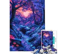 Rompecabezas para Adolescentes de 1000 Piezas Bosque Misterioso Que Brilla en la Oscuridad Rompecabezas para Adultos Juguetes de Bricolaje Carrera de Velocidad Manual difícil y desafiante (38x52cm)