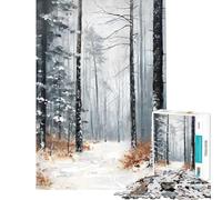 Rompecabezas para Adolescentes de 1000 Piezas Bosque susurrante de Invierno Rompecabezas para Adultos Juego práctico de análisis y lógica cumpleaños (tamaño 50x75cm)