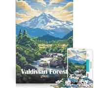 Rompecabezas para Adolescentes de 1000 Piezas Bosque Valdiviano Chile Juego Imposible Regalo de cumpleaños con póster y Hoja de Preguntas a Juego 50x75cm