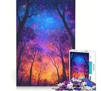 Rompecabezas para Adolescentes de 1000 Piezas Bosque Vibrante y Cielo Nocturno Juegos educativos decoración colección de Artistas Bellas Artes 50x75cm